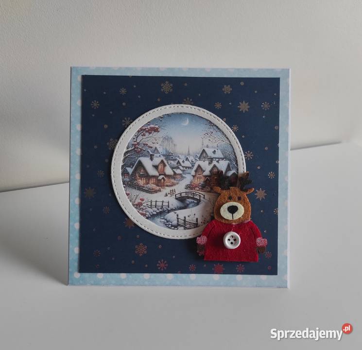 Kartka ręcznie robiona handmade z okazji Świąt Rękodzieło Łódź sprzedam