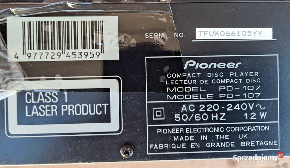Odtwarzacz CD Pionier Pd 107 Warszawa