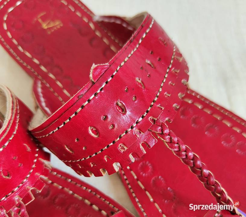 KOHRD2 Skórzane japonki kohalpuri 39 czerwone Szczecin