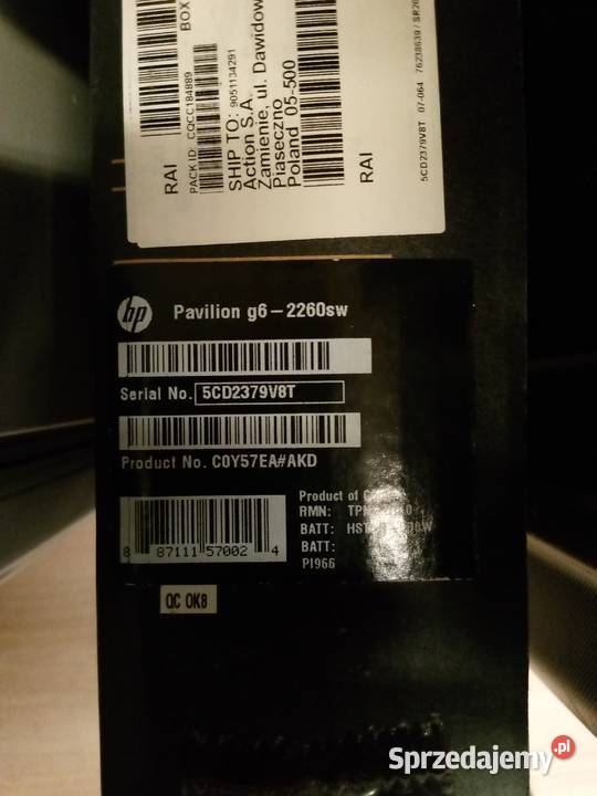 Laptop hp pavilion g6 2260 sw mazowieckie Płock