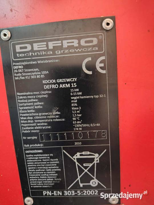 Kocioł Defro 15kw ekogroszek miał drewno trociny Potok Wielki