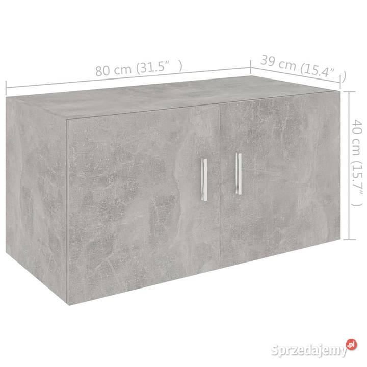 Szafka ścienna szarość betonu 80x39x40 WM802799 Warszawa