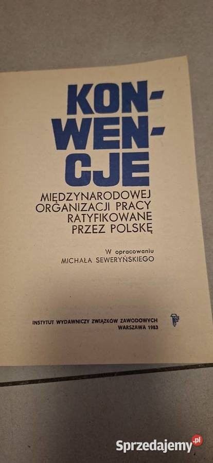 Konwencje MOP ratyfikowane Polskę 1 wydanie 1983 wielkopolskie Łęczyca sprzedam