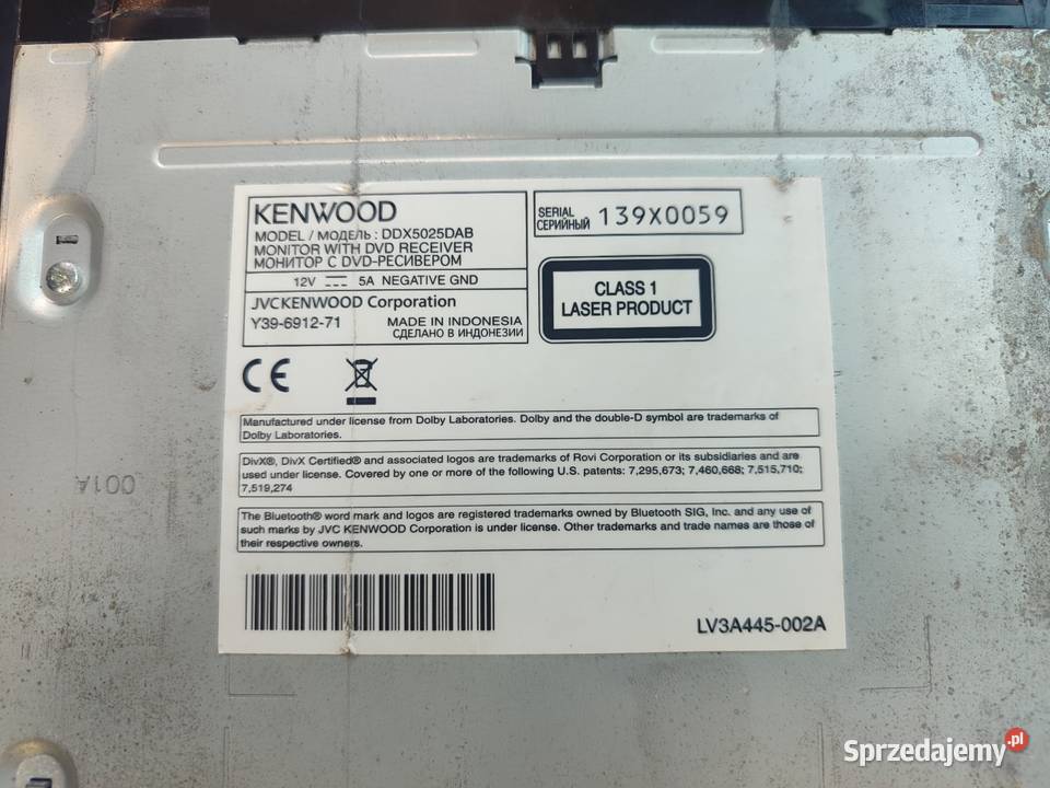 Radio 2 din kenwood ddx5025dab Pieszków