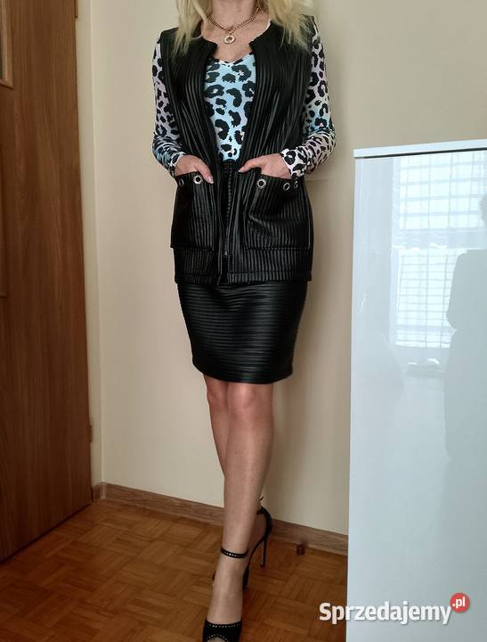 ELEGANCKI trzyczęściowy komplet żakiet kamizelka Łapy