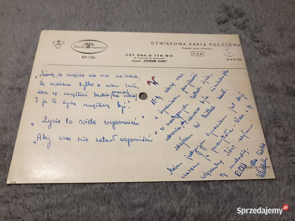 Pocztówka dźwiękowaPocztówka kartka dźwiękowa Kraków