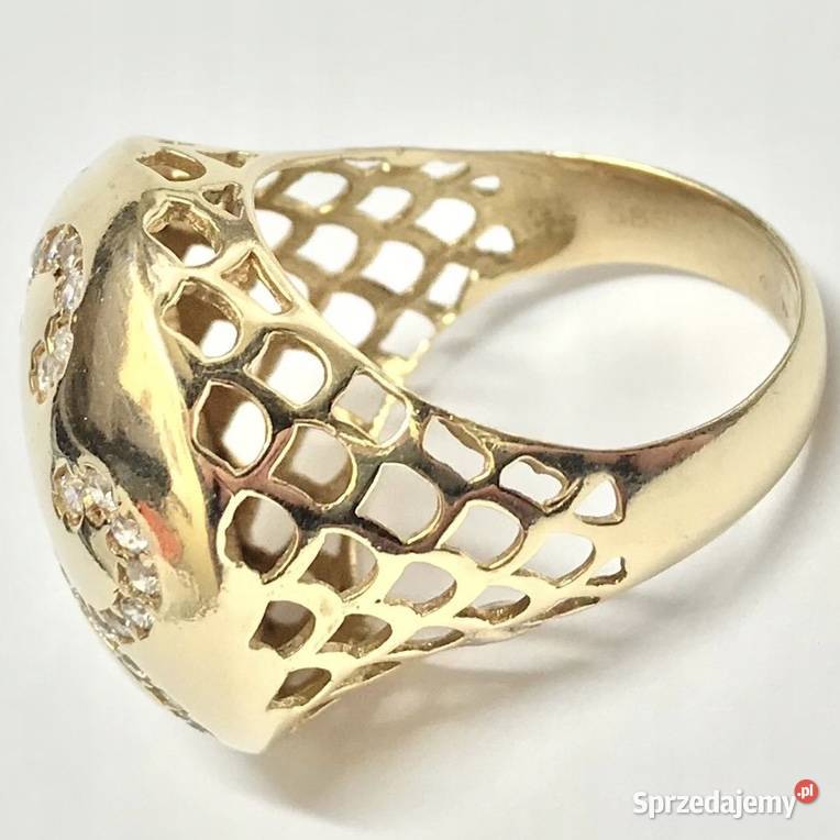 Złoty PIERŚCIONEK 585 14K ZJAWISKOWY wyrób z Pierścionki Warszawa