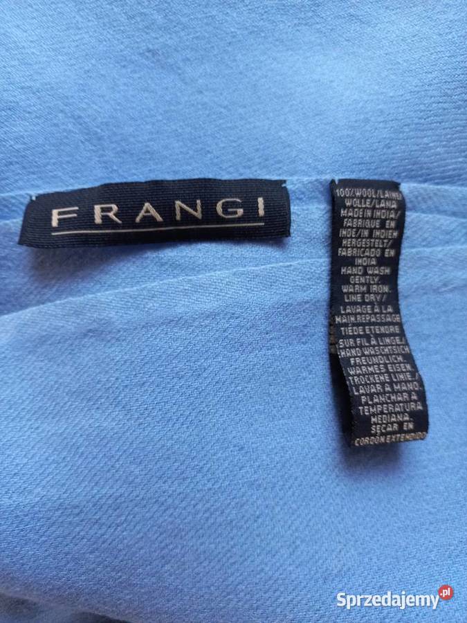Frangi szal wełniany błękitny Dla kobiet Gryfino