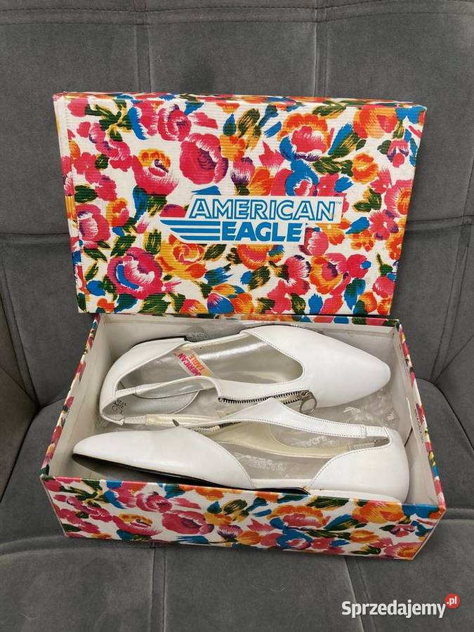 Nowe białe płaskie buty American Eagle vintage