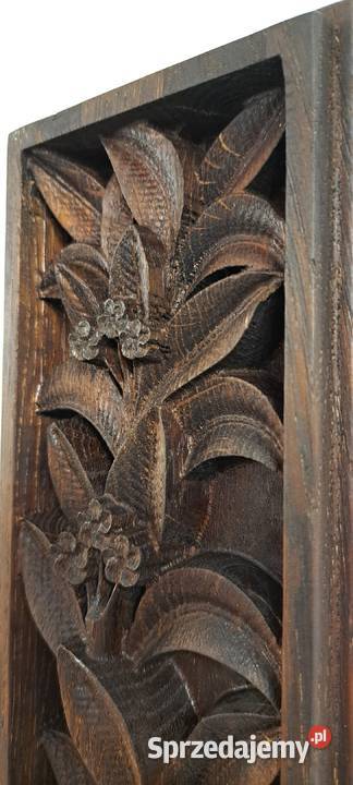 Kwiaty rzeźbione w drewnie PIĘKNE prezent Malechowo