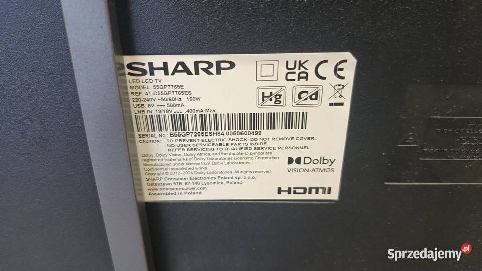 Telewizor SHARP 55 QLED 4K Google TV Telewizory