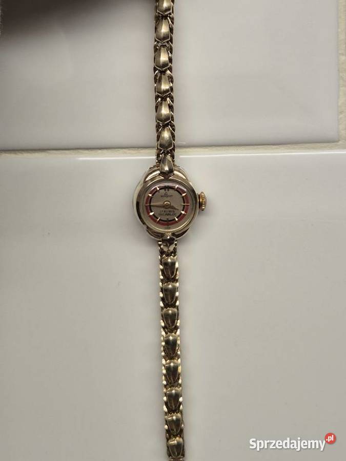 Piękny biżuteryjny zegarek vintageBischoff Au20 Chorzów
