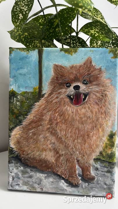 Obrazek olejny na płótnie 18x24 Piesek lubuskie Świebodzin