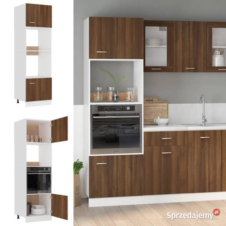Szafka na mikrofalówkę brązowy dąb 60x57x207 Warszawa