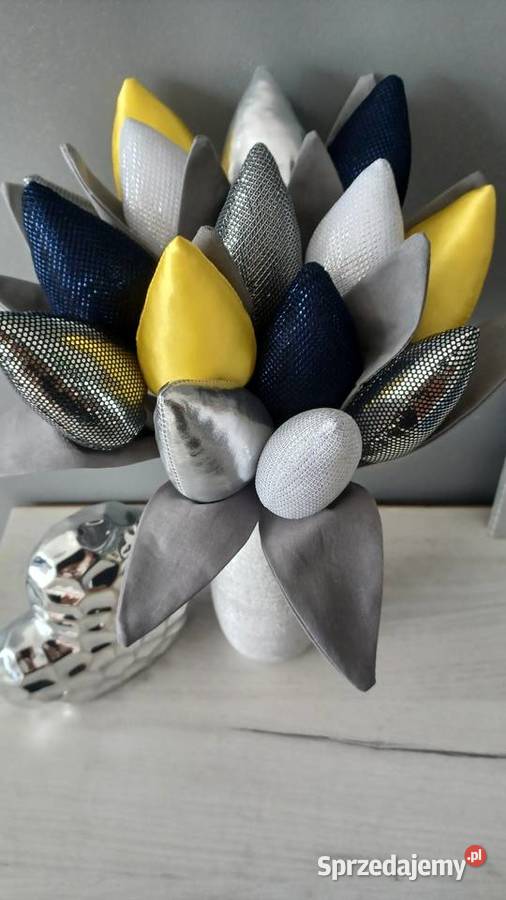 Tulipany z materiału glamour błyszczące srebrne Nowy Sącz sprzedam