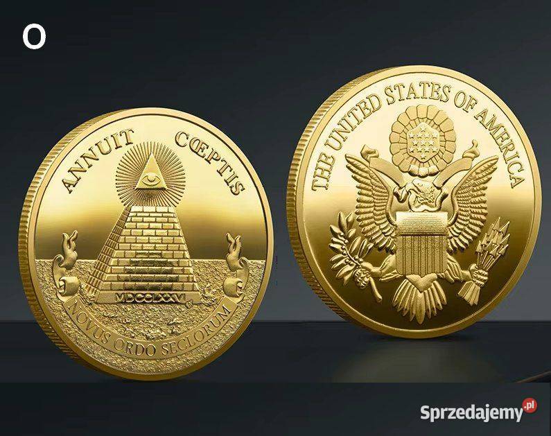Monety pamiątkowe repliki w kolorze złotym 8 sprzedam