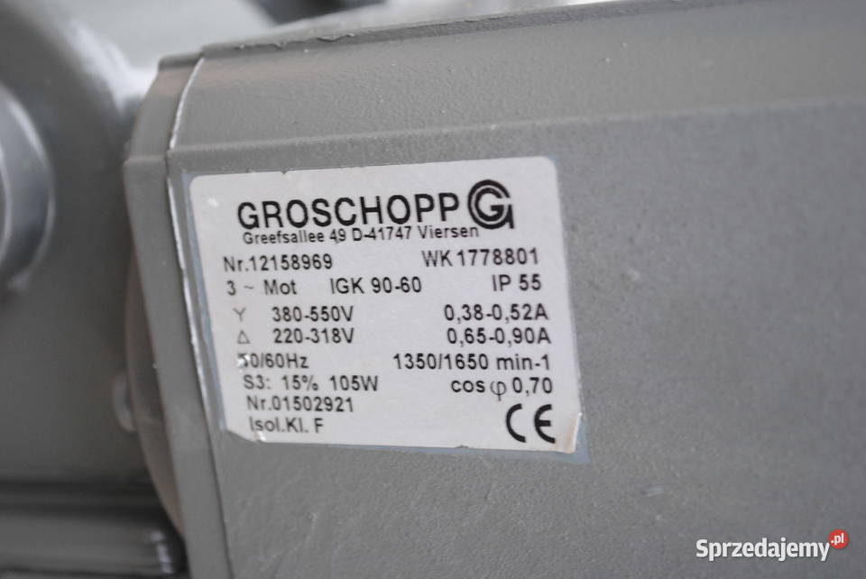 Motoreduktor 11kw z regulacją 25155obrmin firmy Kargowa