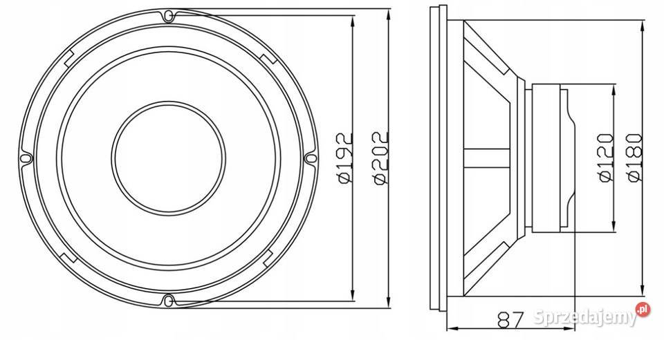 GŁOŚNIK Samochodowy Basowy 20 SUBWOOFER 8 300W Moc 300
