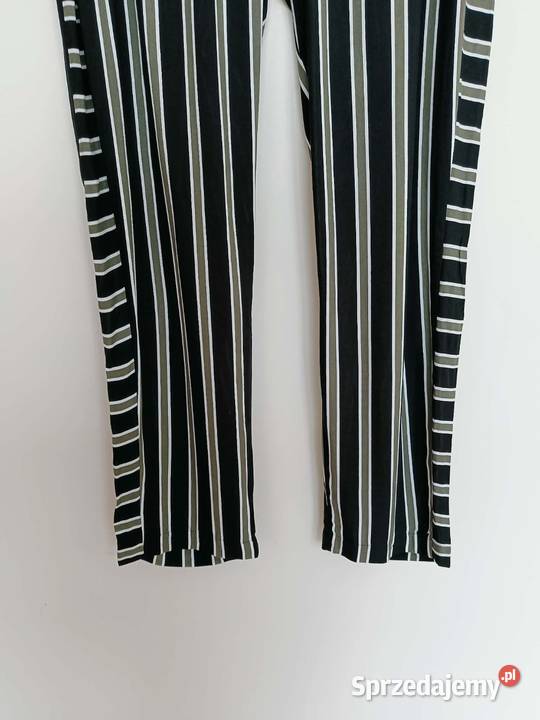 Choise Czarne spodnie w białe i oliwkowe paski r pomorskie Gdynia