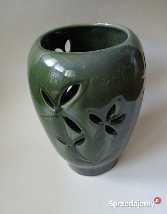 Wazon ceramiczny szkliwiony ażurowy ceramika Łódź