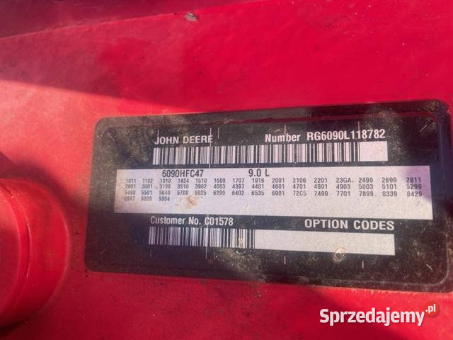 John deere RG6090L john deere 90 L Pozostałe wielkopolskie Jastrzębniki