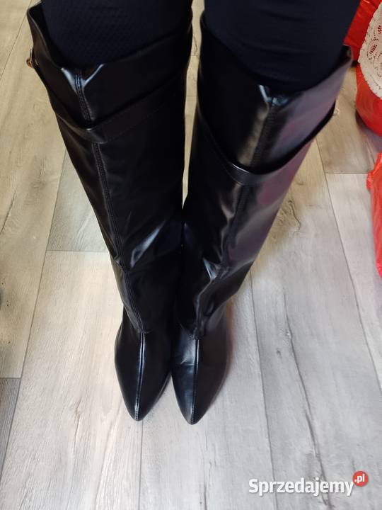 43 Czarne zdobione Kozaki kowbojki wieczorowe 28cm Kozaki Kraków