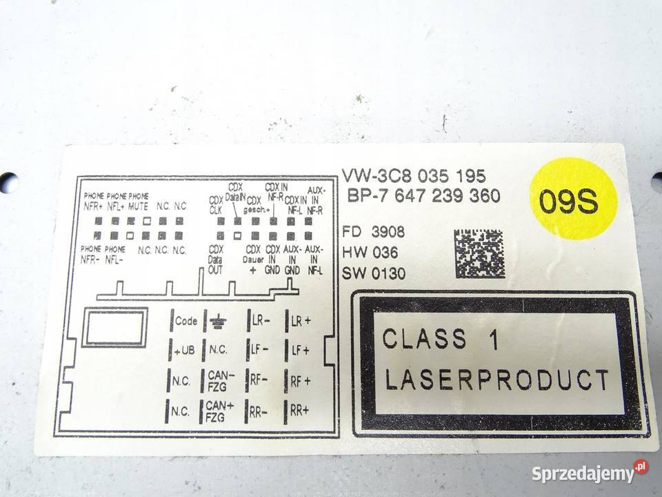 RADIO CD NAVI NAVIGACJA 3C8035195 VW SCIROCCO osobowe
