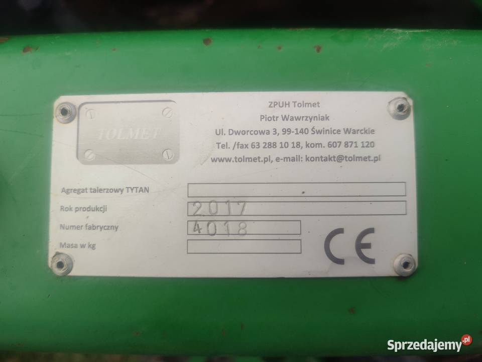 Agregat talerzowy 3 metrowy Tolmet Ornatowice