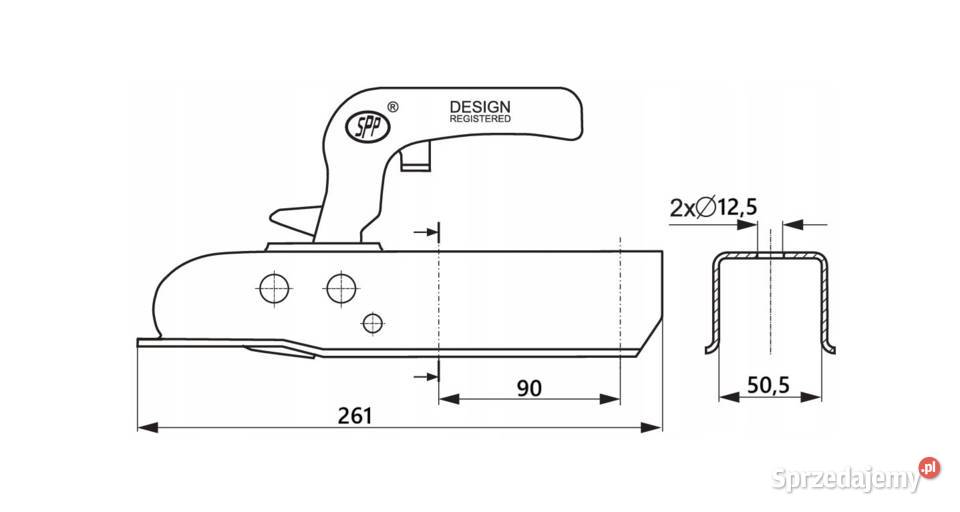 Zaczep STEELPRESS do przyczepki 1300 z dyszlem Nisko