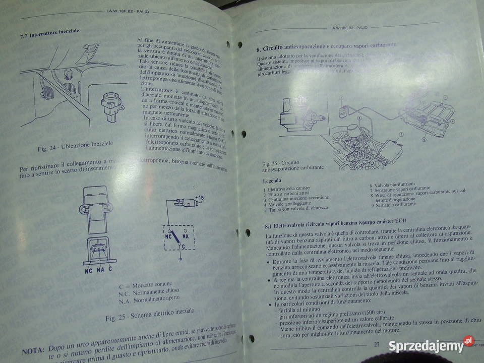 Fiat Palio broszura serwisowa sistema controllo