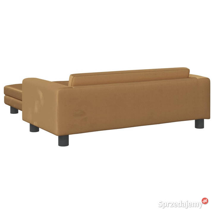 Sofa dziecięca z podnóżkiem brązowa 100x50x30 Warszawa