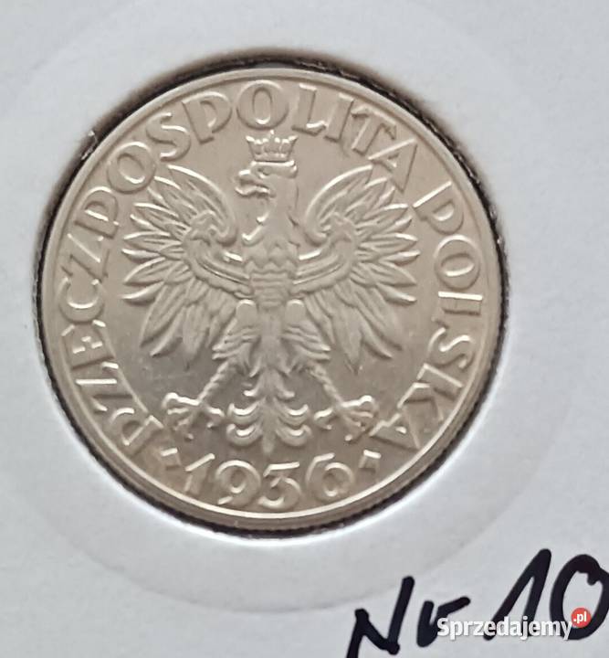 2 Żaglowiec 1936 r 10 Super stan oryginał srebro Konin