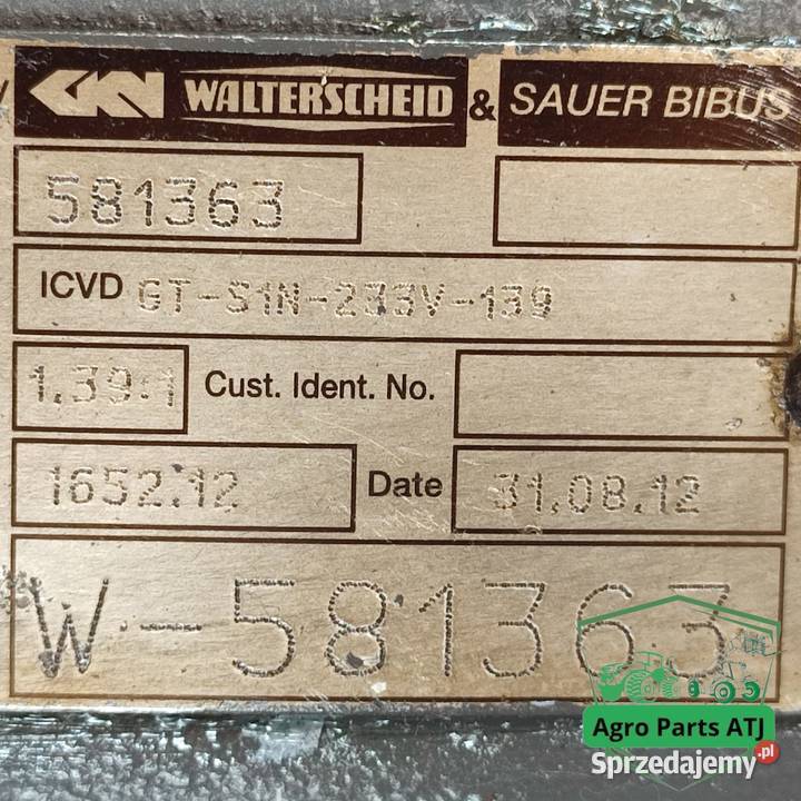 Przekładnia W581363 Walterscheid Sauer Bibus podlaskie Ciechanowiec sprzedam