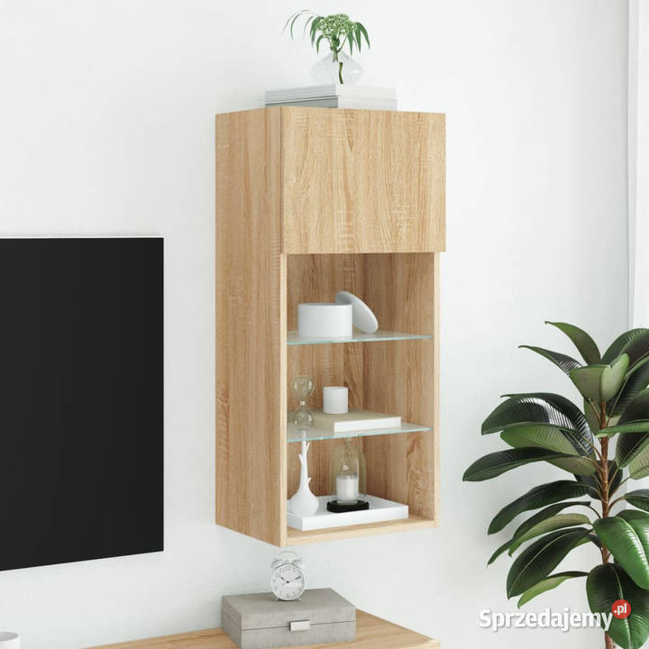 Szafka TV z LED dąb sonoma 405x30x90 WM837047 Warszawa