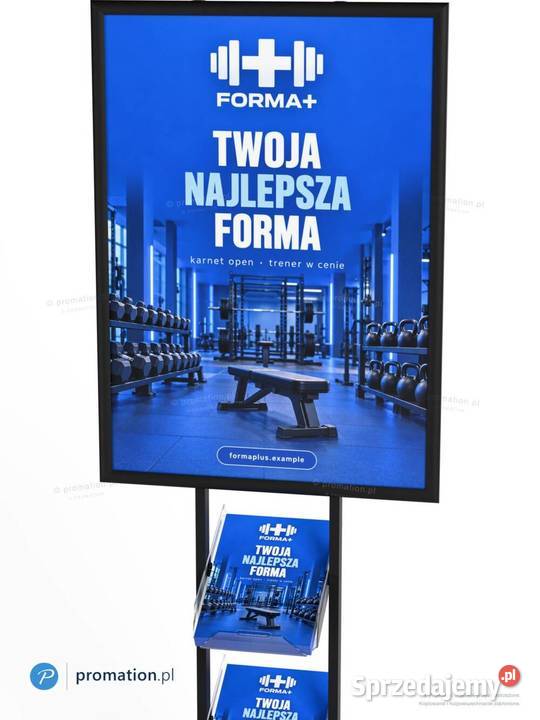 Czarny stojak na plakat A1 i ulotki A4 Szczecin