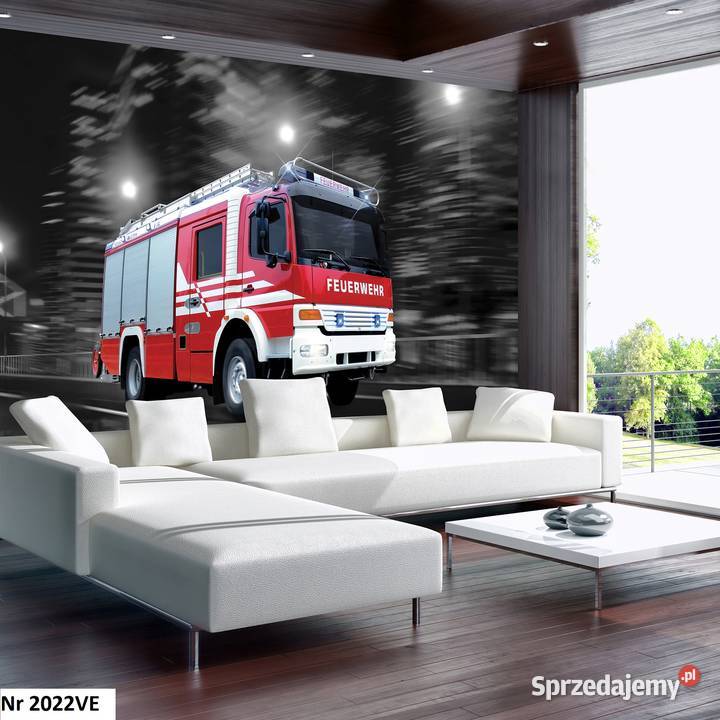 Tapeta fototapeta Wóz strażacki samochód Leszno
