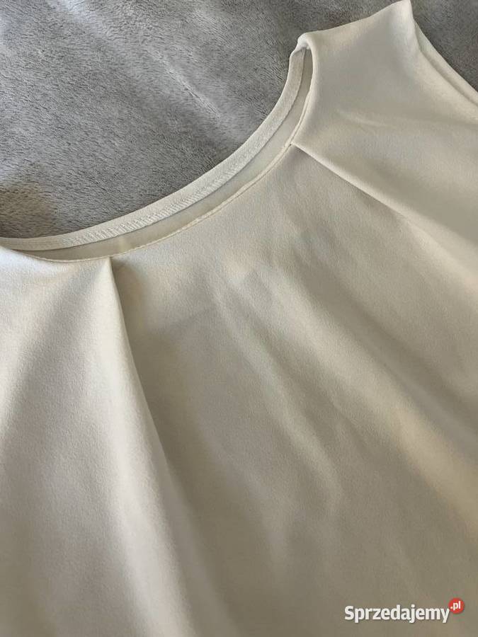 Włoska bluzka koszulka bez rękawów kremowa Rozmiar 38(M) Jasło