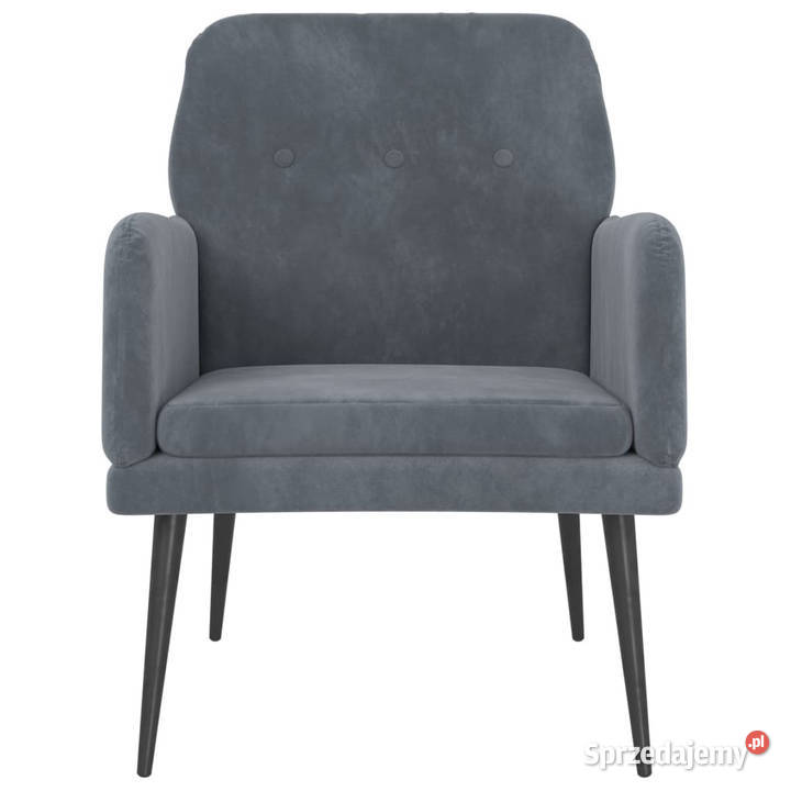 Fotel ciemnoszary 62x79x79 obity aksamitem Warszawa