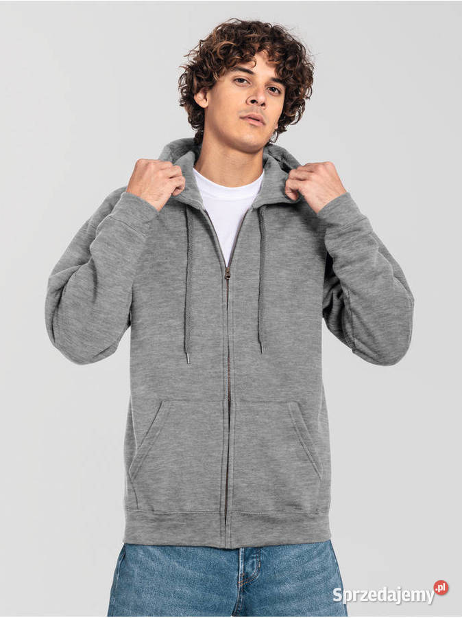 Bluza z kapturem rozpinana Iconic Premium czarna czerwony Warszawa