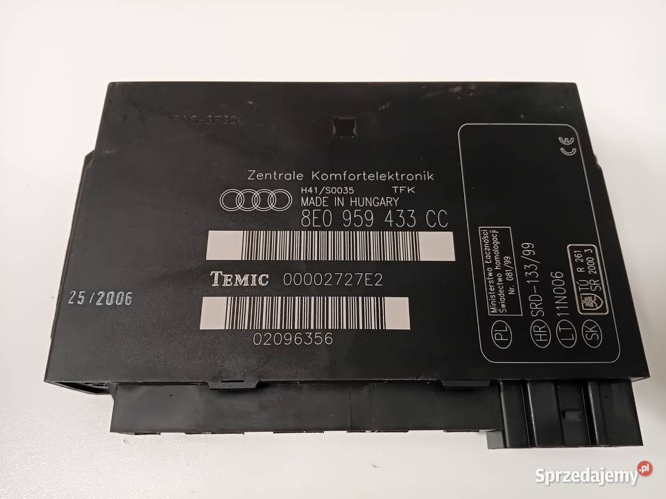 Moduł komfortu 8E0959433CC AUDI A4 B6 B7 WYSYŁKA osobowe Wyposażenie elektryczne