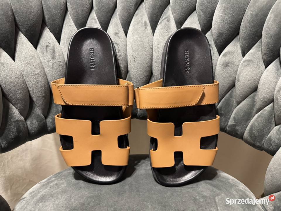 Klapki damskie Herms r38 skóra naturalna WAWA mazowieckie Warszawa sprzedam