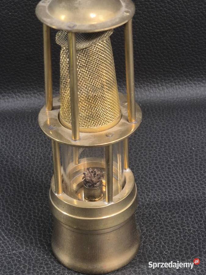 Stara lampa górnicza benzynowa lampa pogodowa łódzkie Poddębice
