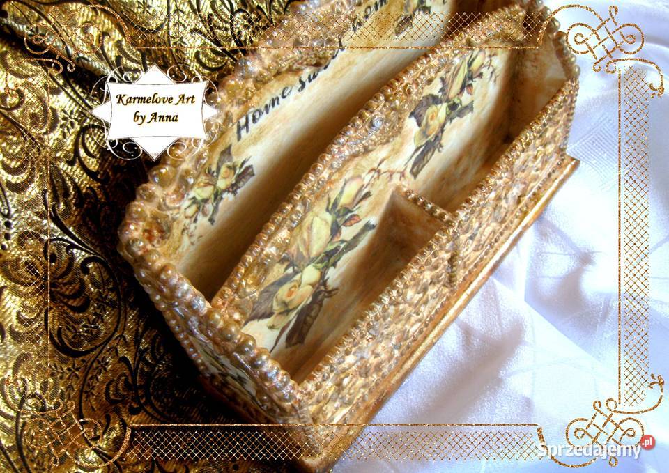 Listownik organizer ażurowy decoupage rękodzieło Warszawa sprzedam