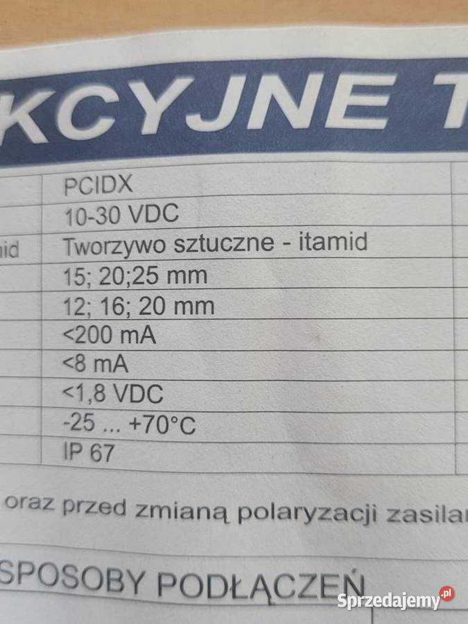 Czujnik indukcyjny PCIDX25P SELS pomorskie Orle