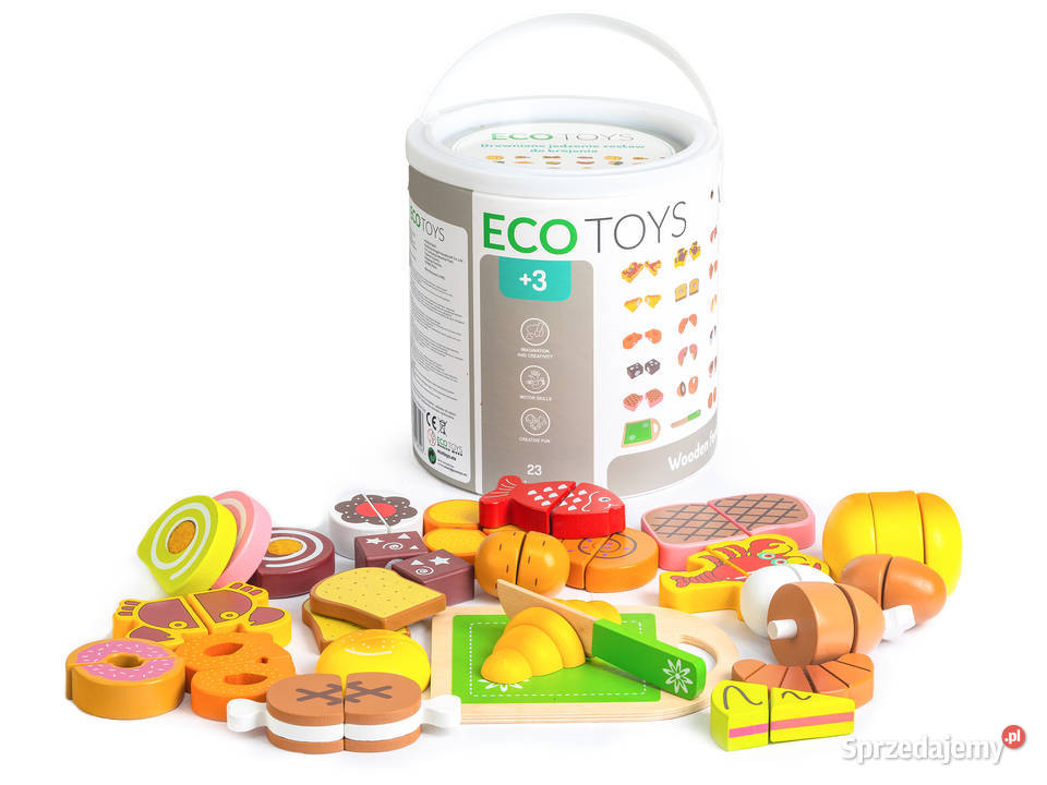 Drewniane jedzenie do krojenia 23 sztuki ECOTOYS sprzedam