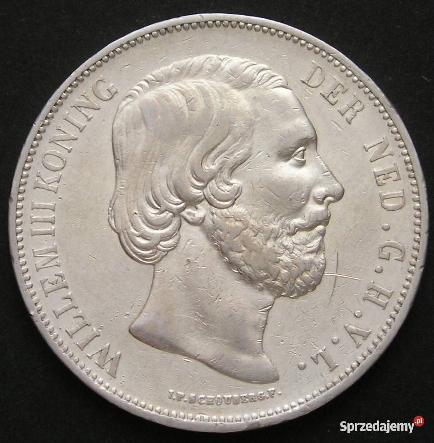 Holandia 2 12 gulden 1874 król Willem III SREBRO