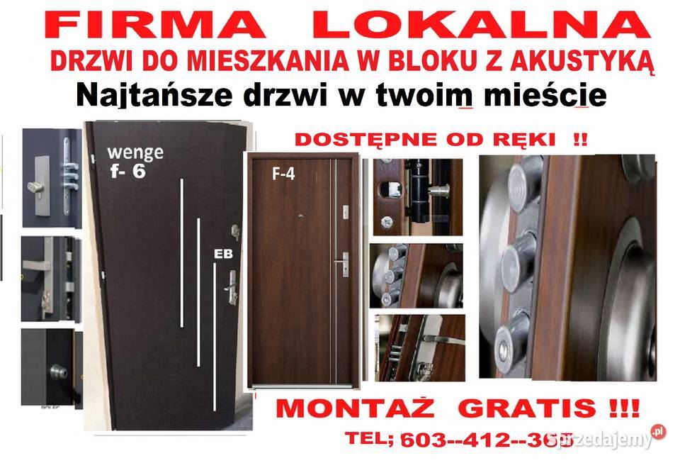 Drzwi ręki z Montażem zewnętrzne wejściowe sprzedam