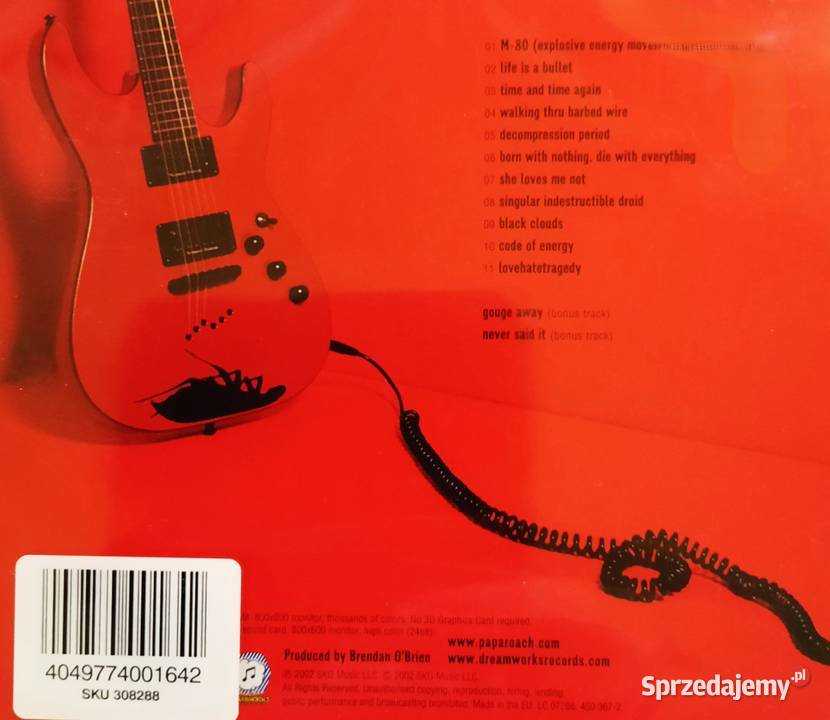 Kultowy Album CD PAPA ROACH Love hate tragedy Marki