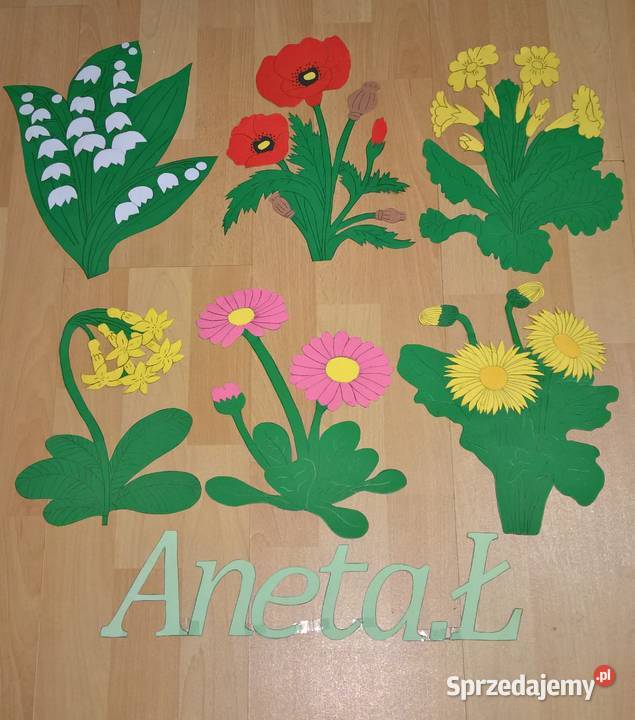 Dekoracje wiosenno letnie kwiaty z brystolu Ryki