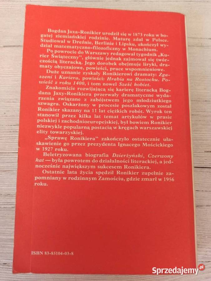 Dzierżyński Czerwony Kat Bogdan Jaxa Ronikier OC Bielsko-Biała sprzedam